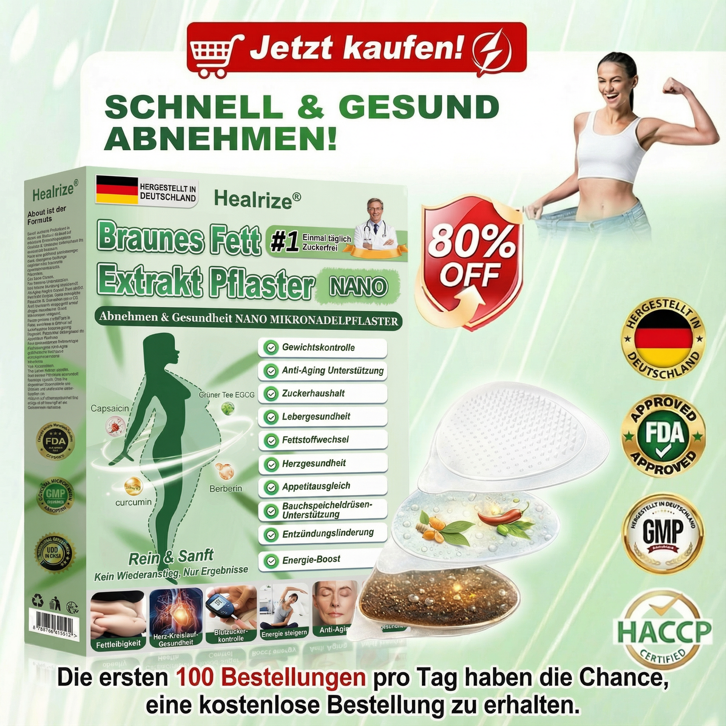 𝑶𝒇𝒇𝒊𝒛𝒊𝒆𝒍𝒆𝒓 𝑺𝒉𝒐𝒑 | ✨𝐇𝐞𝐚𝐥𝐫𝐢𝐳𝐞® Braunes Fett-Extrakt-Nanomikronadel-Patch (𝙀𝙞𝙣𝙢𝙖𝙡 𝙚𝙞𝙣𝙢𝙖𝙡 𝙩𝙖𝙜 𝙖𝙢 𝙏𝙖𝙜, 𝙨𝙞𝙘𝙝𝙩𝙚 𝙑𝙚𝙧𝙖𝙣𝙙𝙚𝙧𝙪𝙣𝙜𝙚𝙣 𝙣𝙖𝙘𝙝 7 𝙏𝙖𝙜𝙚𝙣)🔴