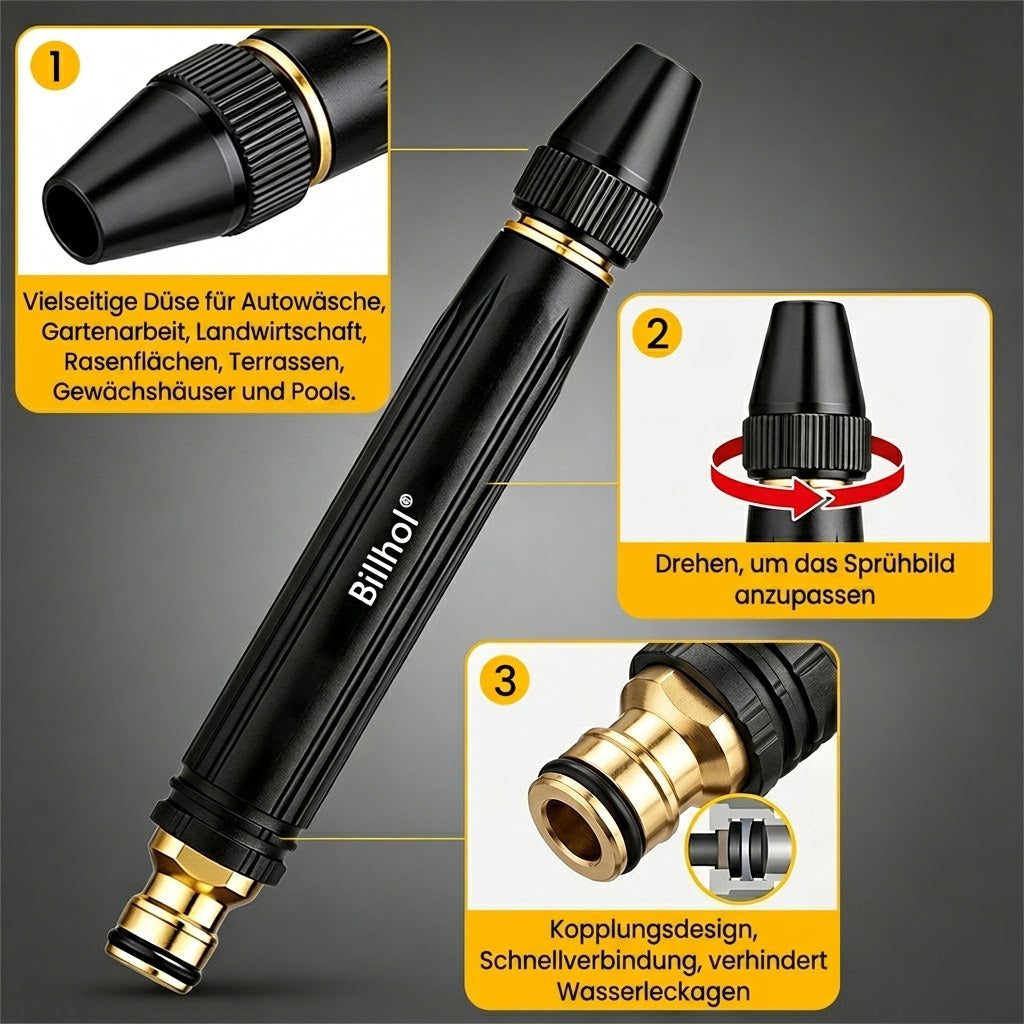 🔴50 % Rabatt — Letzter Tag丨Billhol® 🏆Hochdruck-Wasserpistole für die Autowäsche zu Hause, ein Muss zum Bewässern von Pflanzen und Gemüse sowie zum Autowaschen.🔴💦