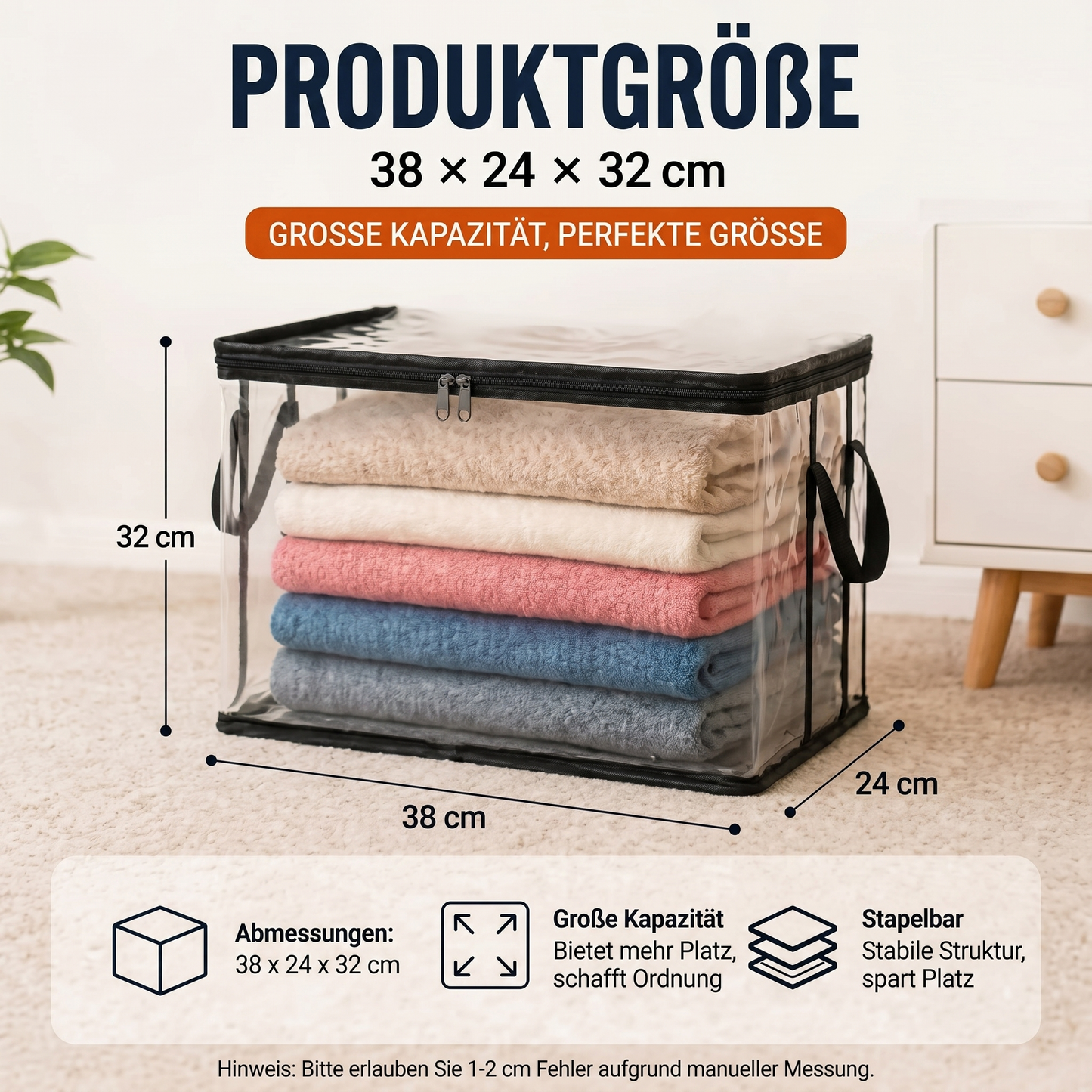 📦 Extra starke, transparente XXL-Aufbewahrungstasche – ideal für Kleidung, Umzüge & Aufbewahrung🔴