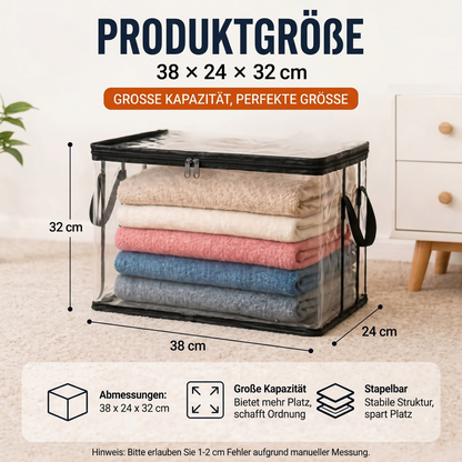 📦 Extra starke, transparente XXL-Aufbewahrungstasche – ideal für Kleidung, Umzüge & Aufbewahrung🔴