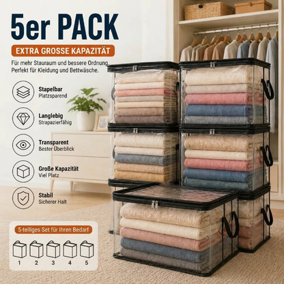 📦 Extra starke, transparente XXL-Aufbewahrungstasche – ideal für Kleidung, Umzüge & Aufbewahrung🔴