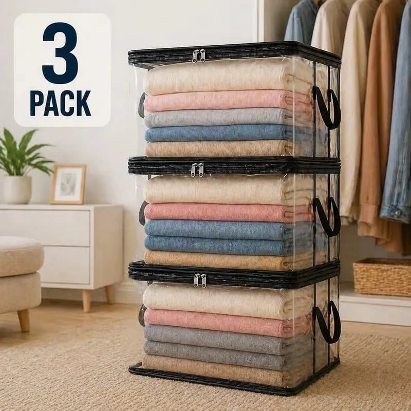 📦 Extra starke, transparente XXL-Aufbewahrungstasche – ideal für Kleidung, Umzüge & Aufbewahrung🌞