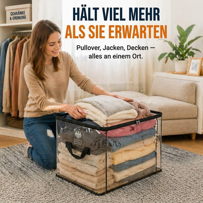 📦 Extra starke, transparente XXL-Aufbewahrungstasche – ideal für Kleidung, Umzüge & Aufbewahrung🔴