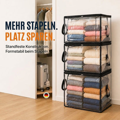 📦 Extra starke, transparente XXL-Aufbewahrungstasche – ideal für Kleidung, Umzüge & Aufbewahrung🔴