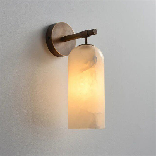 Simple Marble Copper Wall Lamp In Spain