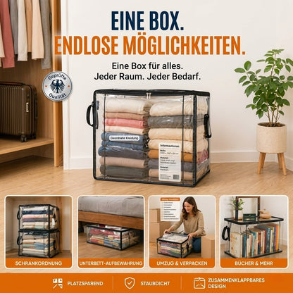 📦 Extra starke, transparente XXL-Aufbewahrungstasche – ideal für Kleidung, Umzüge & Aufbewahrung🔴