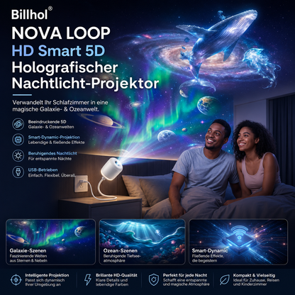 Billhol® Nachtlicht-Projektor – Intelligenter holografischer Sternprojektor🔴
