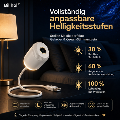 Billhol® Nachtlicht-Projektor – Intelligenter holografischer Sternprojektor🔴